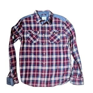 JOE’S Jeans kids red and blue snap button flannel size L (14-16) host pick